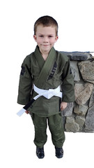 Elite Gi & Gear Core Green Brazilian Jiu Jitsu Kids BJJ Gi Embrace the Pain
