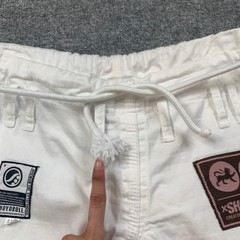Shoyoroll Gi Pants Adult A1F Fitted Slim White Cotton Drawstring Jiu Jitsu BJJ
