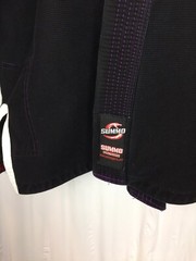 Summo Lone Wolf Premium JIU-JITSU GI TopOnly A1 Black Purple Embroidery Preowned