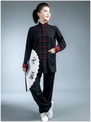 Tai Chi Clothes Martial Art Uniform Wushu Clothing Kung Fu Dress Unisex Black
