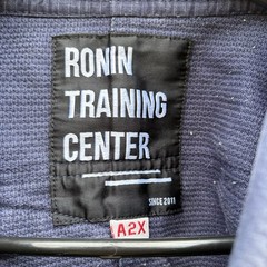 Ronin BJJ Gi Jacket Kimono Top A2X Blue Mens Adult Jiu Jitsu Gi Training Fight