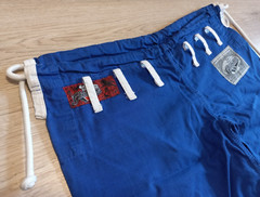 BJJ Globetrotters Travel Pants Trousers Lightweighth Blue Jiu Jitsu Retro Design