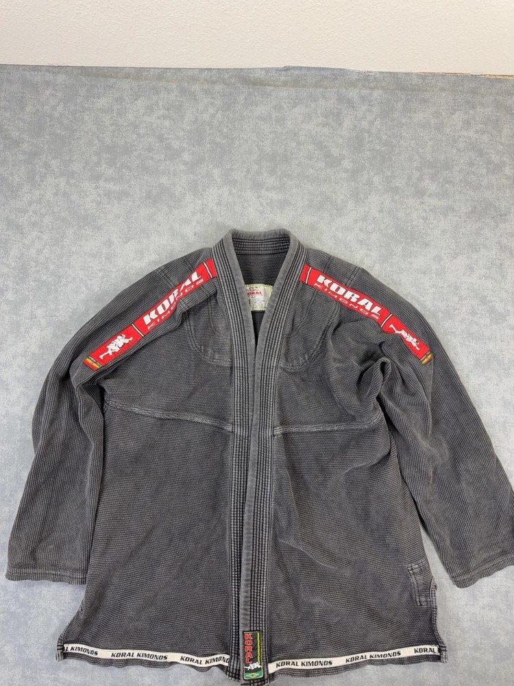 Koral BJJ Gi Jacket Kimono Top A2 Medium Gray Mens Adult Jiu Jitsu Training