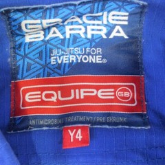 Gracie Barra Equipe Jiu Jitsu Gi Youth Jacket Blue BJJ Active Kimono Jacket Y4