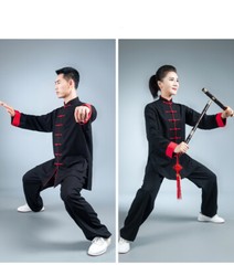 Tai Chi Clothes Martial Art Uniform Wushu Clothing Kung Fu Dress Unisex Black