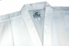 Taekwondo Uniform – White V-Neck – Ribbed Material – Only Size 6 Remaining!
