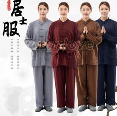 New High Quality Zen Suits Women Buddhist Monks Uniforms Lay Meditation Clothing