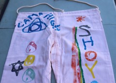 Camp High Collective x Shoyoroll Pink Jiu Jitsu Gi Pants A1 Hand Colored Art