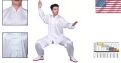 Luxurious Unisex Long Sleeve Tai Chi Uniform Set in Korean Silk – Size XX-Large