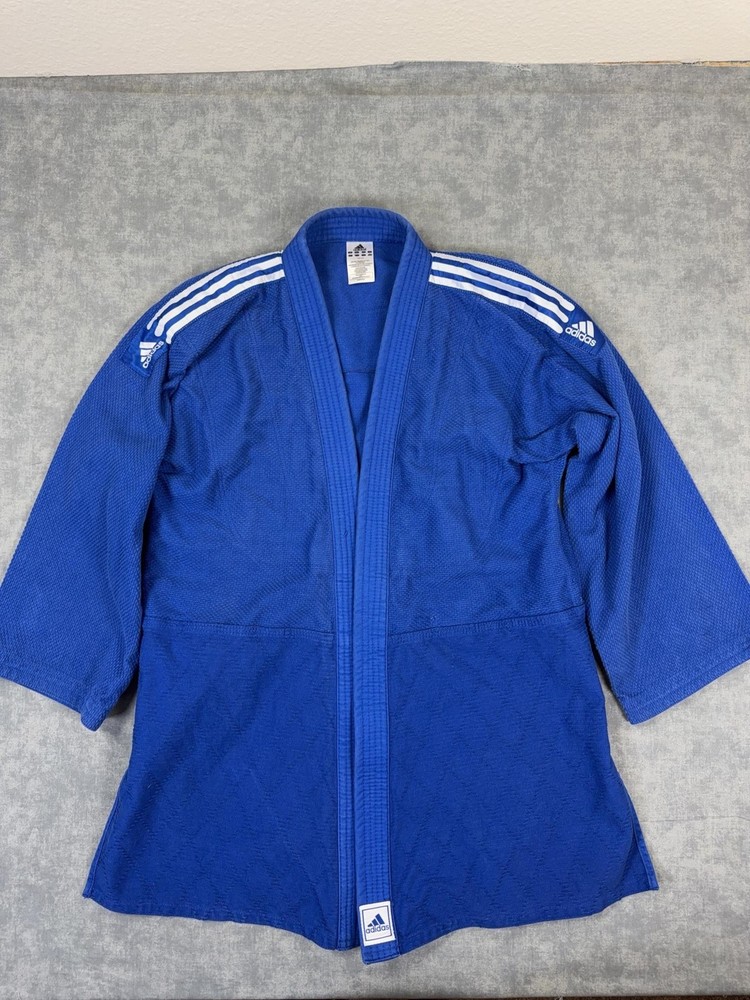 Adidas Judo Gi Jacket Kimono Top Mens Large Blue 100% Cotton Training Adult