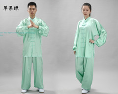 Satin Unisex Martial Arts Uniform Kung Fu Suit Costume Tai Chi Performance Sets