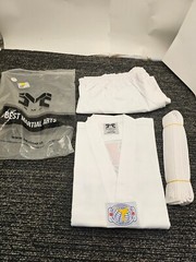 BMABest Martial Arts V-Neck Uniform #1 150CM / White / White Belt