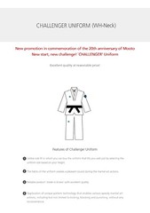 MOOTO Challenger Uniform with White V-Neck WT (World Taekwondo) TKD Dobok