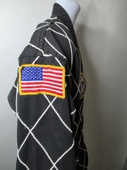 Vintage Taekwondo Jacket Black Belt Korea USA Patches Martial Arts Uniform