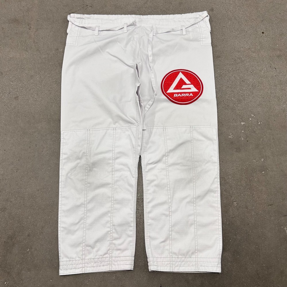 Gracie Barra Kimono Jiu-Jitsu Gi Pants Unisex A3 White Logo Uniform Drawstring