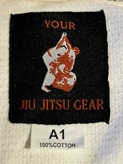 Jiu Jitsu premium white fight gear w/ top, bottoms, & white belt. New, size A1