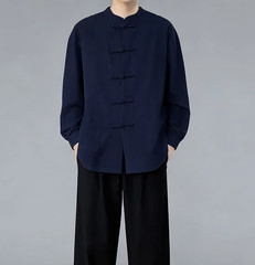 Summer Men’s Tang Suit Traditional Kung Fu Tai Chi Shirt and Pants Uniform Sets