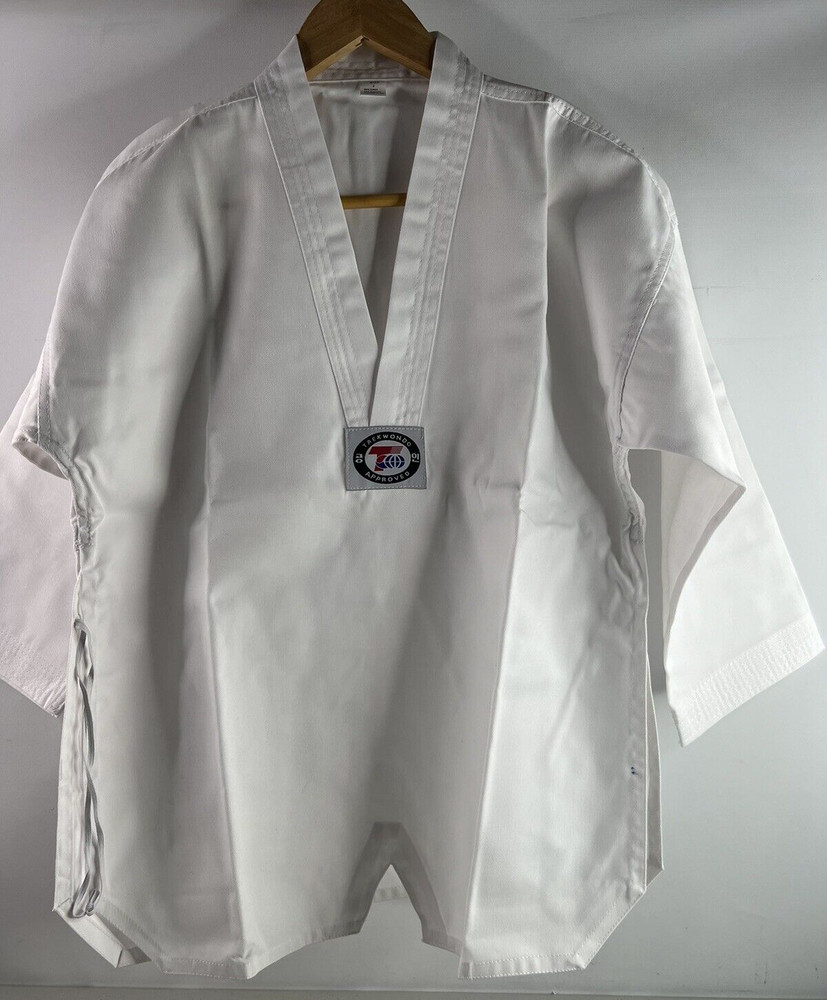 Taekwondo Karate Martial Arts Kid Youth Size 2 White Pants Shirt Set with Belt