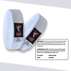 FADI Sports White Karate Belt Martial Arts Rank Taekwondo Judo Training Gi