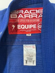 Gracie Barra Equipe Kimono Brazilian Jiu-Jitsu Gi Blue Youth Size Y6