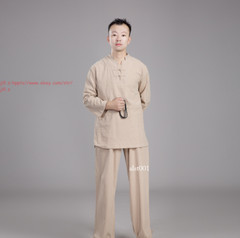 Linen Unisex Chinese Tai Chi Uniforms Kung Fu Clothing YOGA Fitness Zen Clothes