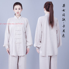 Unisex Kung Fu Tai Chi Suit Cotton Linen Shirt+Pants Wushu Martial art Uniforms