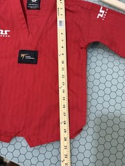 Tusah Kids World Taekwondo Red Shirt Size 000 Uniform Ktma Martial Arts