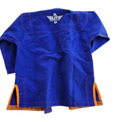 Elite Sports Brazilian Jiu Jitsu BJJ Gi Jacket – Kids C2 – Blue w/ Orange Trim