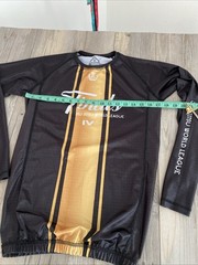 Jiu Jitsu World League Finals Rash Guard Shirt Long Sleeve Black Gold Small