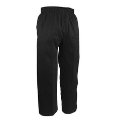 Black Karate Pants Heavy W’t 10 oz 100% Cotton Elastic Waist Martial Arts GI