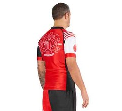 Fuji Linear Lockdown MMA BJJ Jiu Jitsu Short Sleeve SS Rashguard – Black/Red