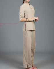 Linen Unisex Chinese Tai Chi Uniforms Kung Fu Clothing YOGA Fitness Zen Clothes