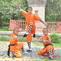 Orange Shaolin Monk Uniform Kung Fu Suit Tai Chi Martial Art Clothes Set Uniform