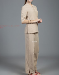 Linen Unisex Chinese Tai Chi Uniforms Kung Fu Clothing YOGA Fitness Zen Clothes