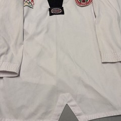 Dynamics Mens 4 White Taekwondo Karate V-Neck Martial Arts Dobok Top USA Olympic