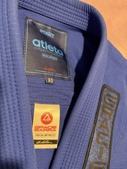 Gracie Barra Atleta Competition Kimono BJJ Jiu-Jitsu Gi Blue Adult Unisex A3