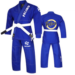 Felino Blue Adult Premium BJJ Gi Uniform Pearl Weave Brazilian Jiu Jitsu Kimono