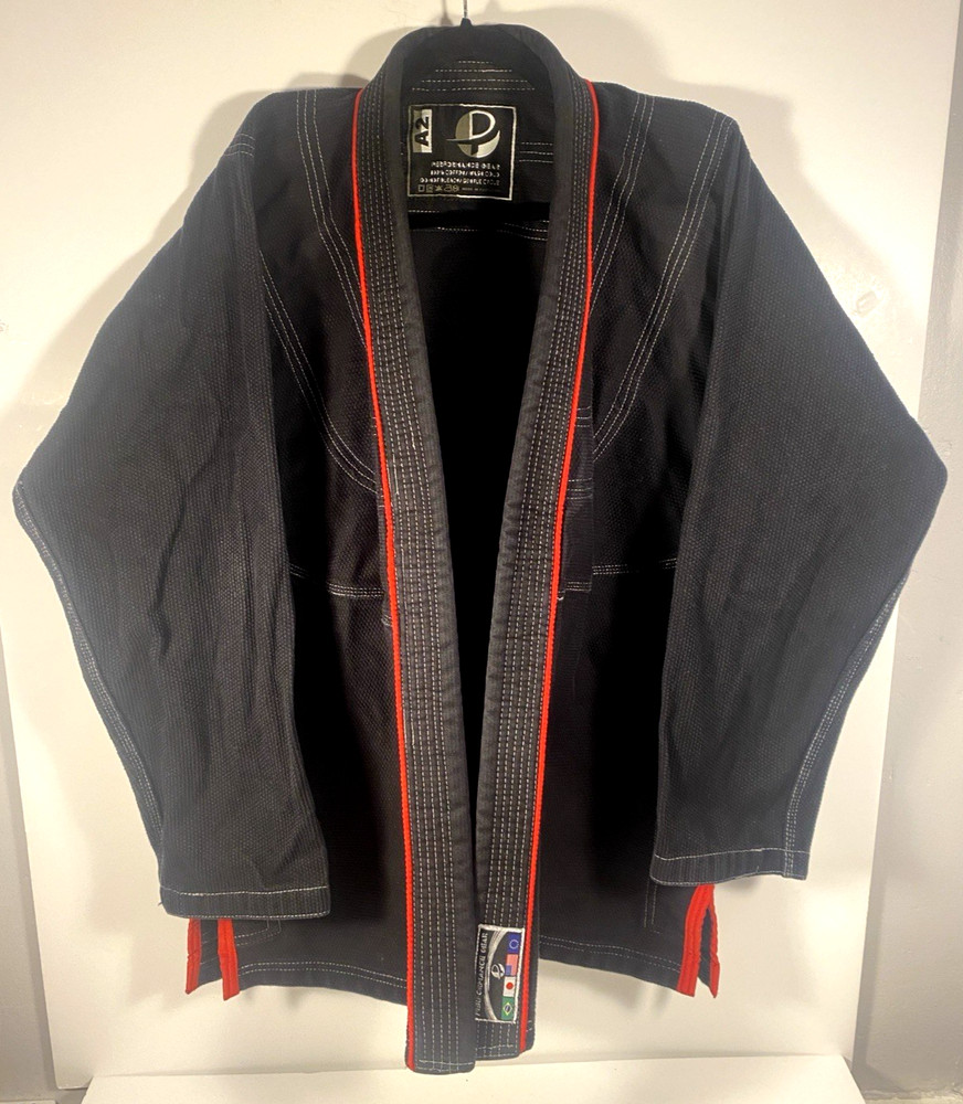 Performance Gear BJJ Gi Jacket Black Red Brazilian Jiu-Jitsu Kimono Top Only A2