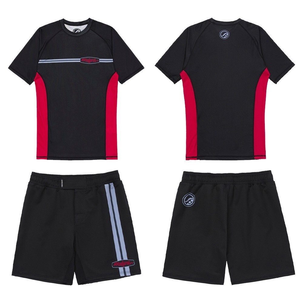 Shoyoroll Comp 24.1 Rash Guard SS and Training Fitted Shorts for BJJ Jiu Jitsu