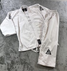 Gracie Jiu-Jitsu Official Gi Set 1/140 Boys White Jacket Pants 100% Cotton BJJ