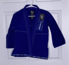 Hayabusa Gold Weave Gi Jujitsu Youth Child Size Y2 Blue Jiu-jitsu MMA Judo Top
