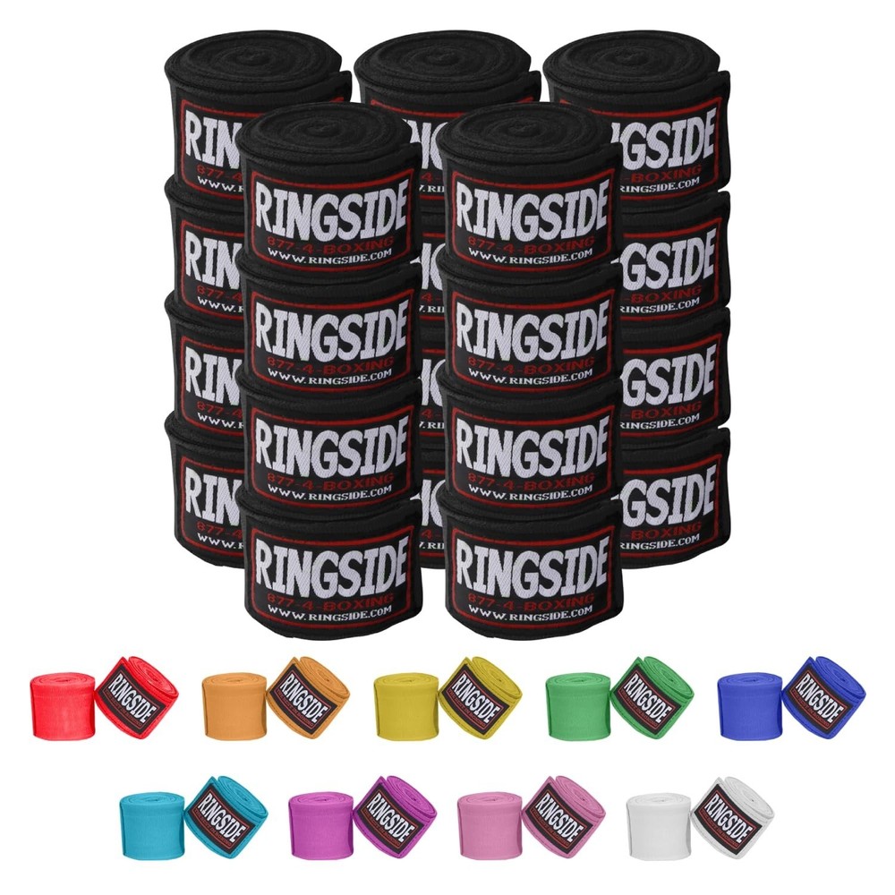Ringside Mexican Style Boxing Hand Wraps (Pairs) – 180″ Semi-Elastic Cotton B…