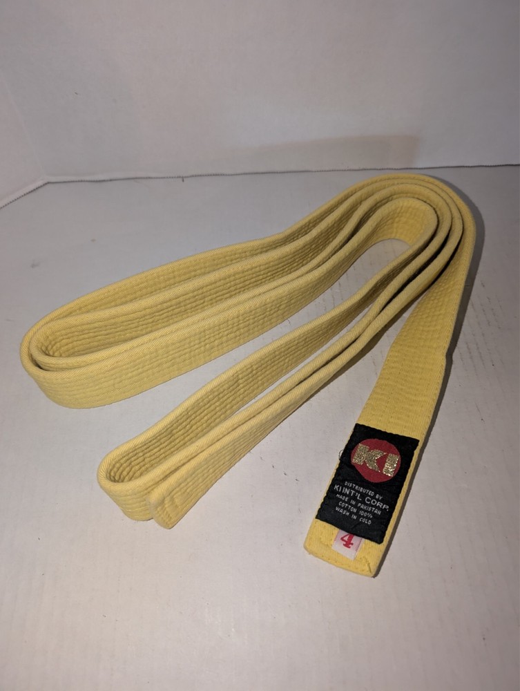 KI International Karate taekwondo Belt Yellow Size 4 95”