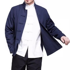Mens Traditional Chinese Tang Suit Coat Tops Kung Fu Wingchun Uniform Sportswear