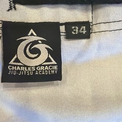 Charles Gracie Jiu Jitsu Academy No Gi Shorts Black Gray BJJ MMA Men 34/7