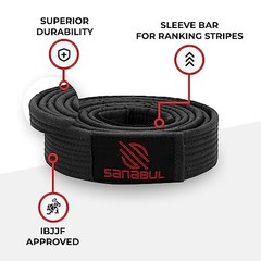 Brazilian Jiu Jitsu Belt IBJJF Approved Cotton Adult Sleeve Bar Stripes BJJ