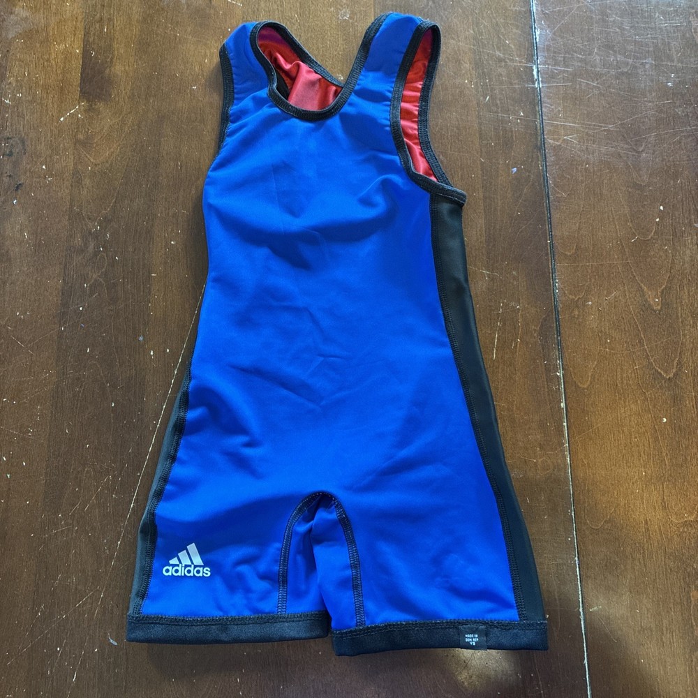 Adidas Singlet Wresting Uniform Jersey reversible Blue Red. Youth Small