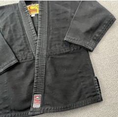 Fuji Gi Top Childrens Size C1 Black BJJ Jiujitsu Grappling Kids Youth Active
