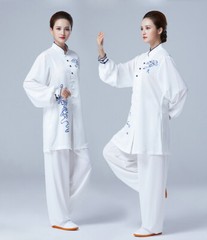Summer Tai Chi Clothes Wrinkle Free Wushu Clothing Kung Fu White Women Men