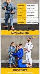 Elite Sports IBJJF Ultra Light BJJ Brazilian Jiu Jitsu Gi for Kids Size C2 Gray